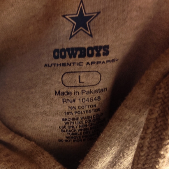 Dallas Cowboys Authentic Apparel sz L Hoodie - Picture 3 of 4